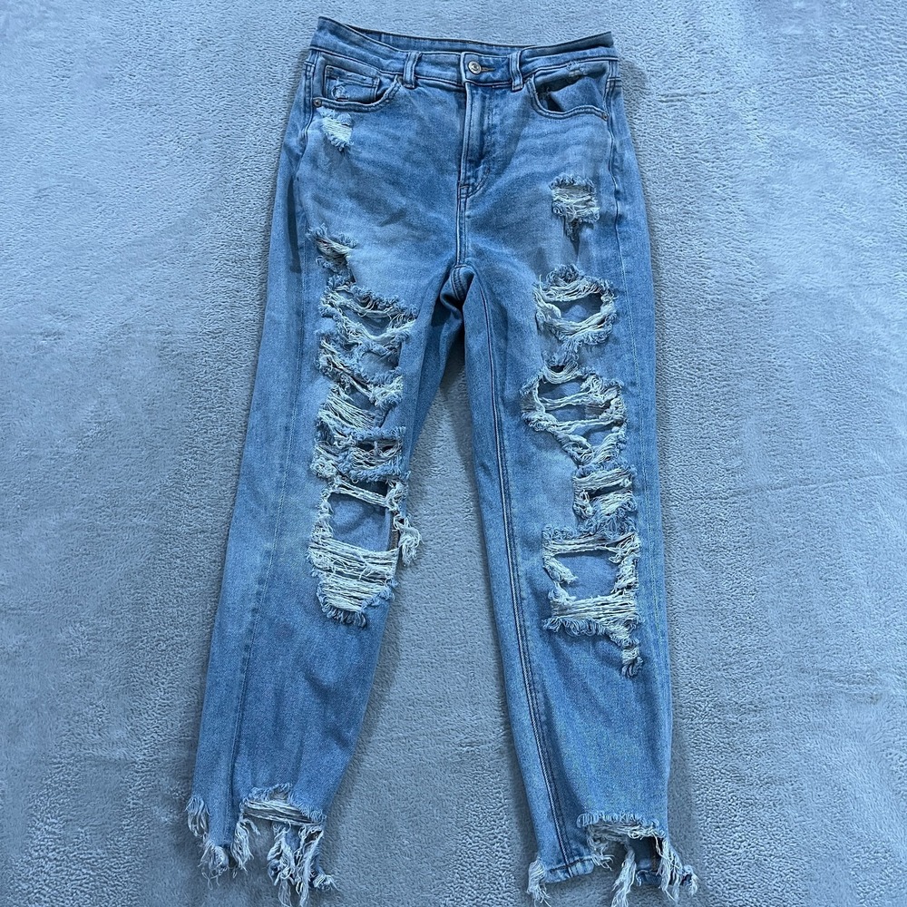 American Eagle Jeans Women 4 Short Mom Distressed High Rise Western‎ Y2K